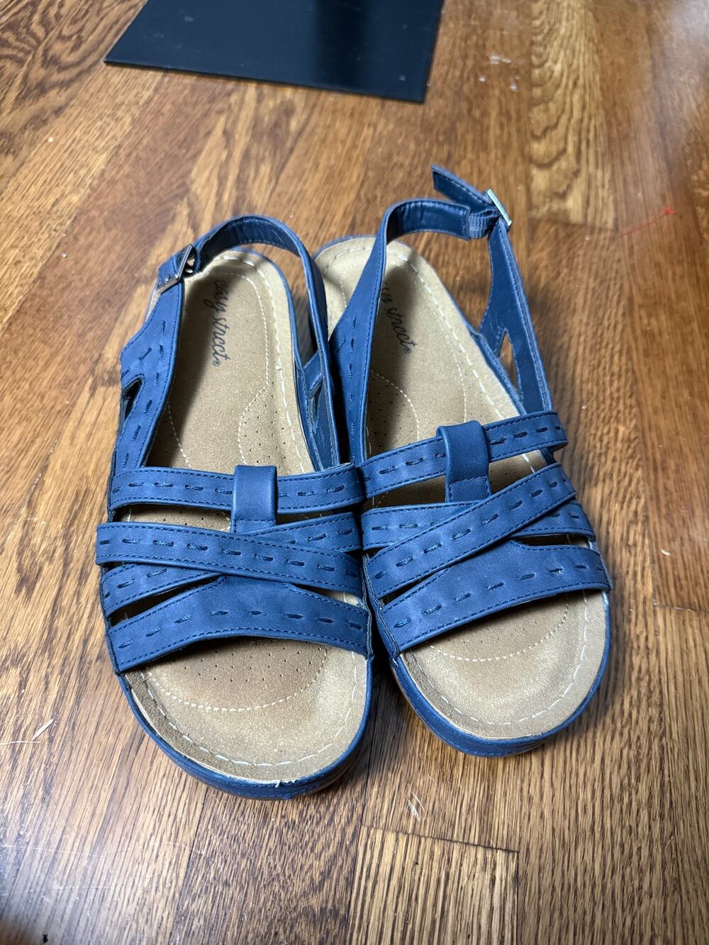 Easy Street Navy Blue Sandals Size 9